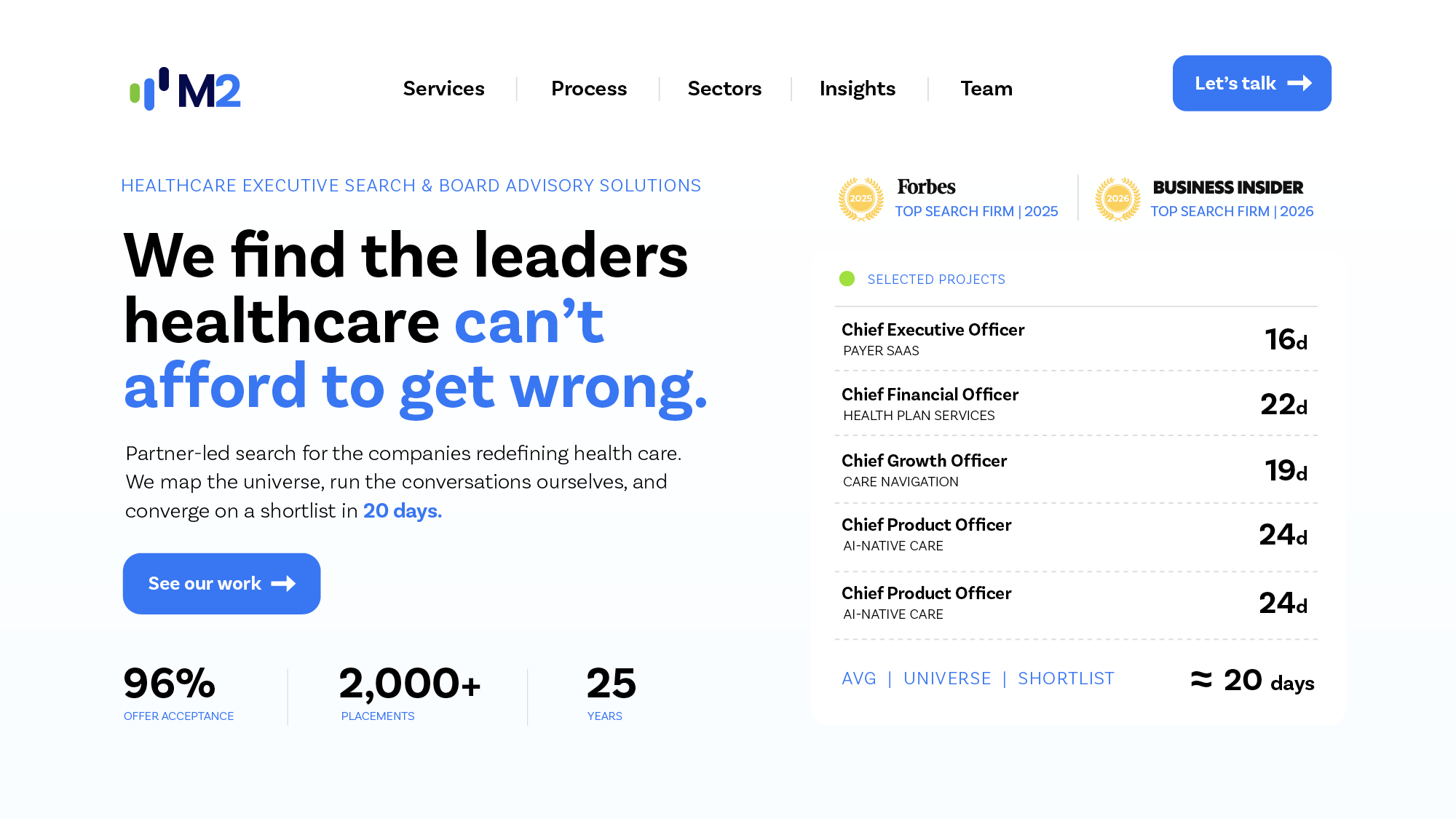 M2 — Healthcare Executive Search & Board Advisory Solutions